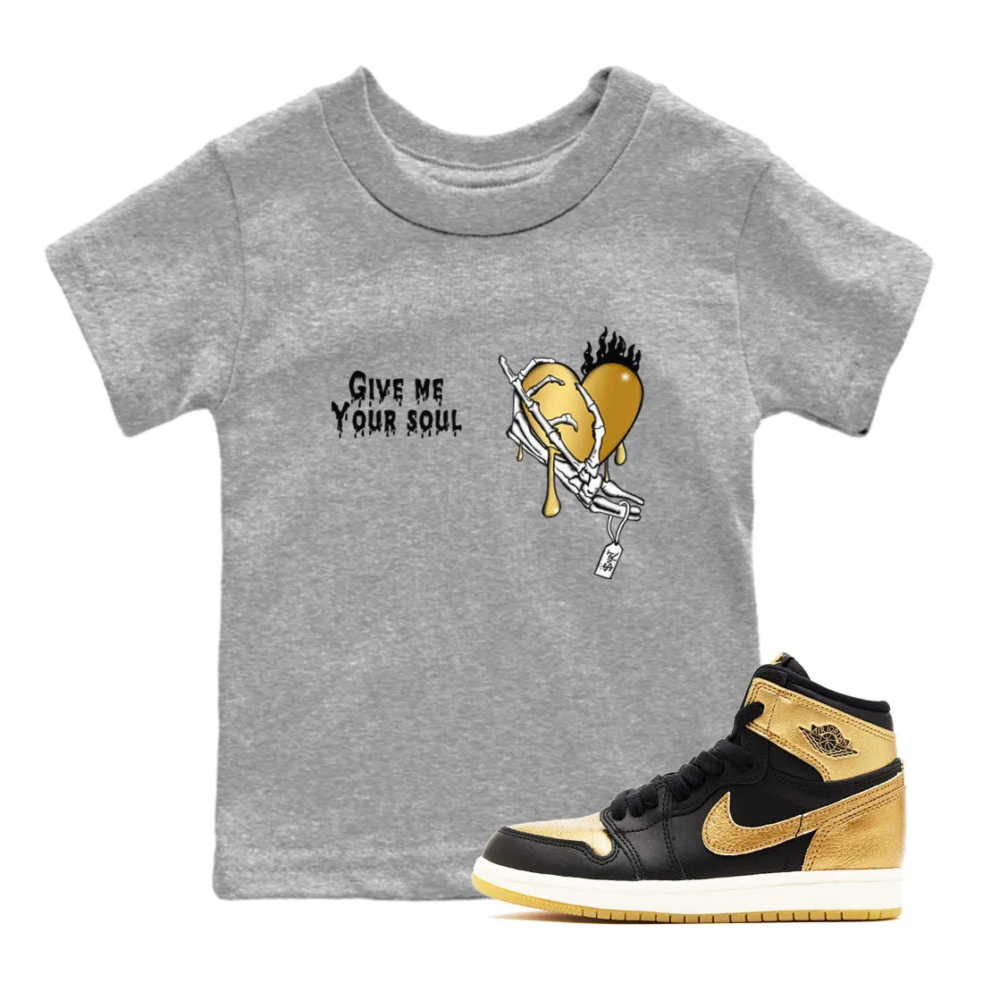 1 Kids Stable Me Soul Metallic Black Your Tees Jordan Give - Sneaker SNRT Fast worldwide shipping Air Gold