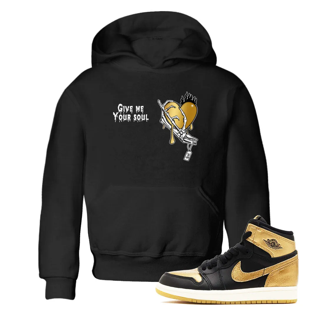 1 Kids Stable Me Soul Metallic Black Your Tees Jordan Give - Sneaker SNRT Fast worldwide shipping Air Gold