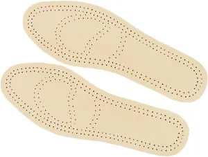 2 Pair of Leather Insoles Sports Shoe Pads Breathable Odor Cowhide Material Size 45-46 Soft Comfortable
