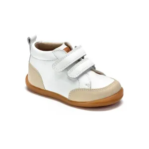 23732 - White Leather Toddler Strap High Sneaker