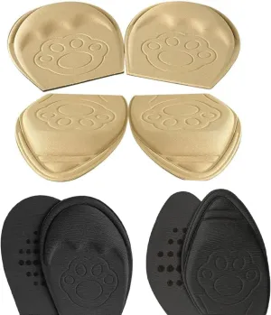 4Pairs Breathable Pads for Shoes Slip Half Insoles Comfortable Cushions for Loafers Heels Flats and Boots Adhesive Forefoot Protectors