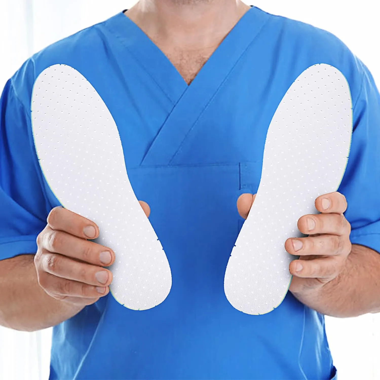 6 Pairs Shoe Insoles Women Thin Breathable Shoe Pads Inserts Ultra Soft Cushioning Walking Double Layer Latex Insoles with Holes Fit in Any Unisex, Men 7-11 Woman 2-8(White)