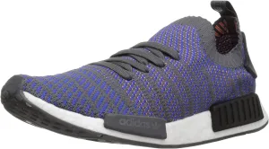 adidas Originals Men's NMD_R1 STLT Primeknit Running Shoe, Hi-Res Blue/Black/Chalk Coral, 11