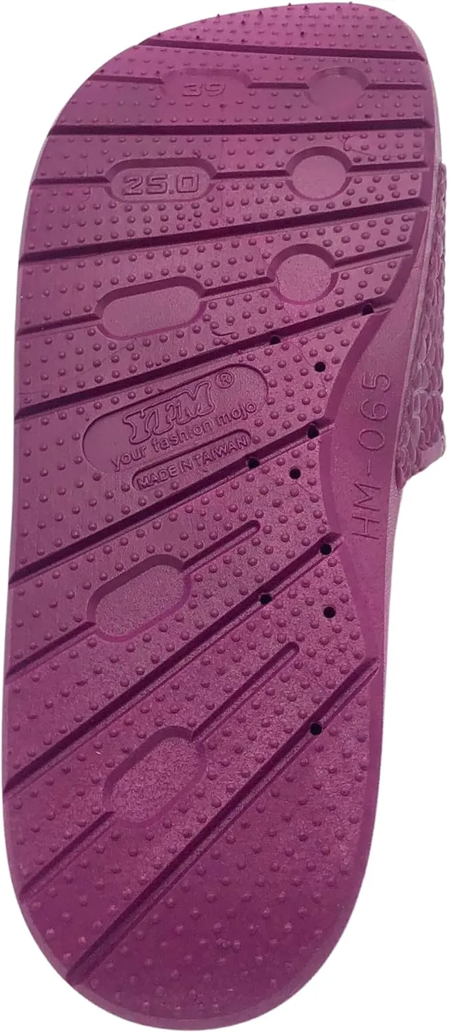 AdTec Women's PVC Pebble Sandals- Lightweight, Flexible Open Toe Slides, Purple