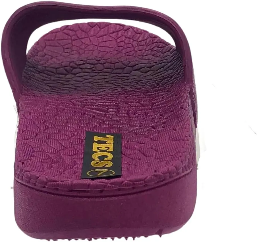AdTec Women's PVC Pebble Sandals- Lightweight, Flexible Open Toe Slides, Purple