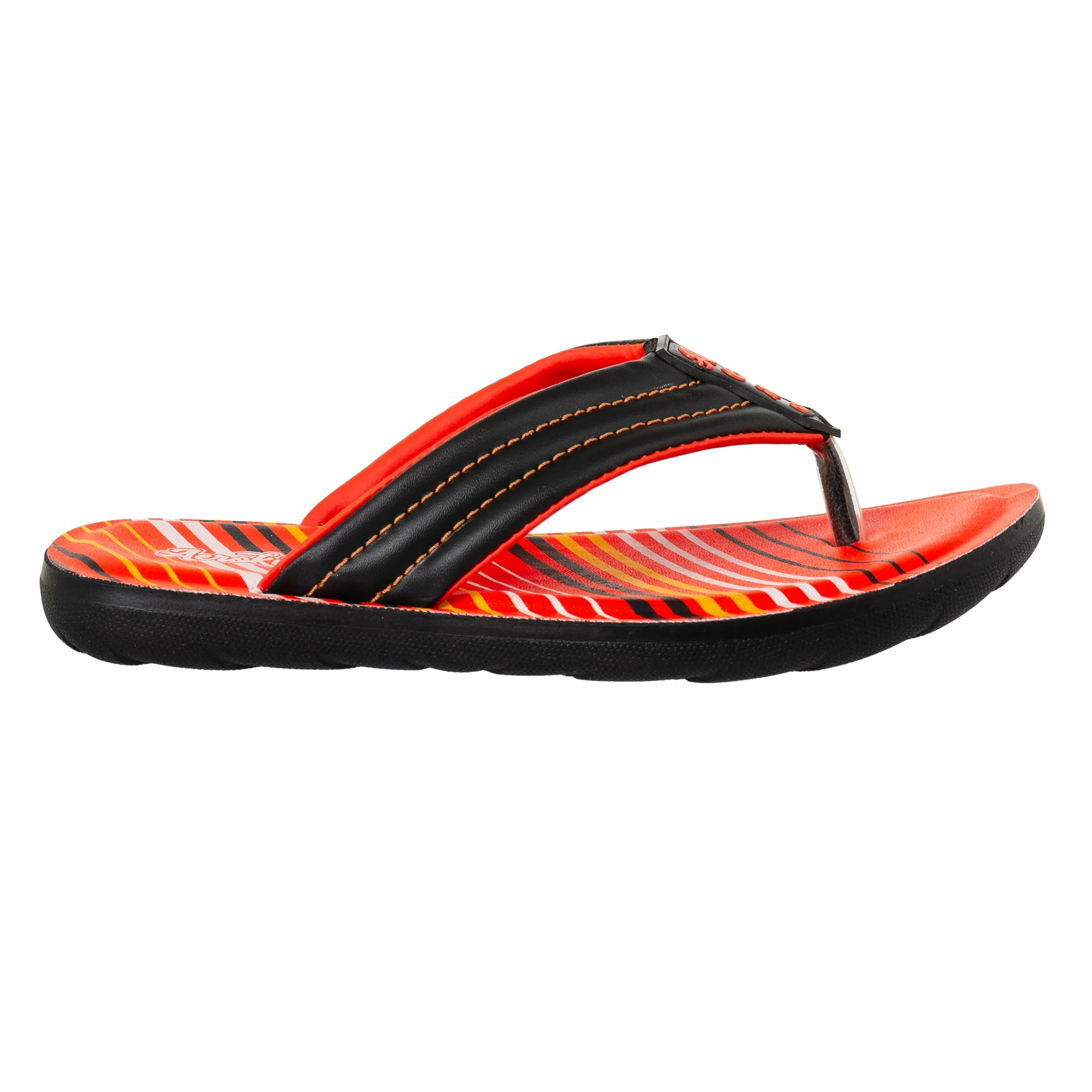 Aerokids Boys Black V Shape Lightweight Sandal with Printed Insole (CS70_BLACK)