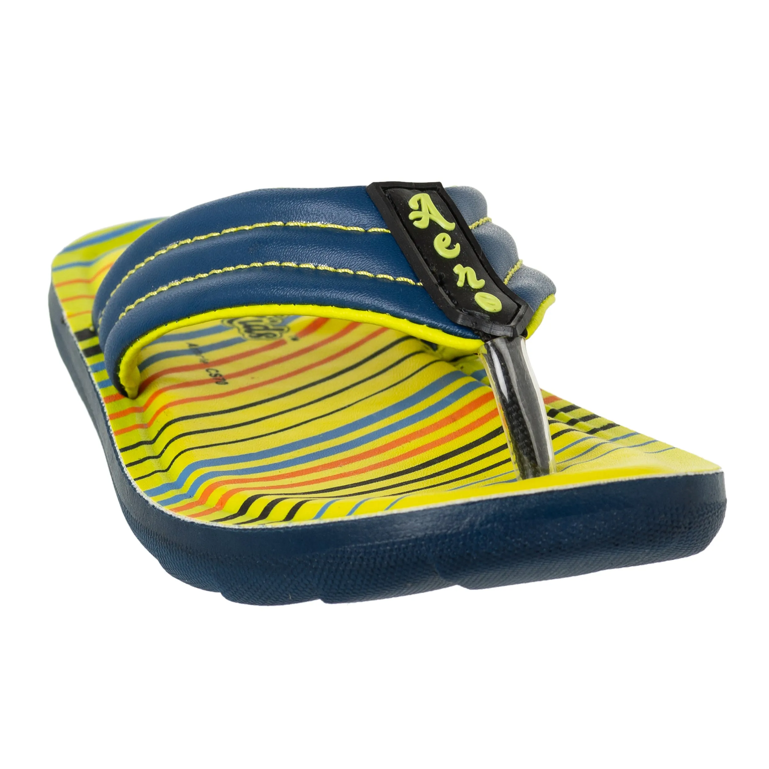 Aerokids Boys Navy Blue V Shape Lightweight Sandal with Printed Insole (CS70_N.BLUE)