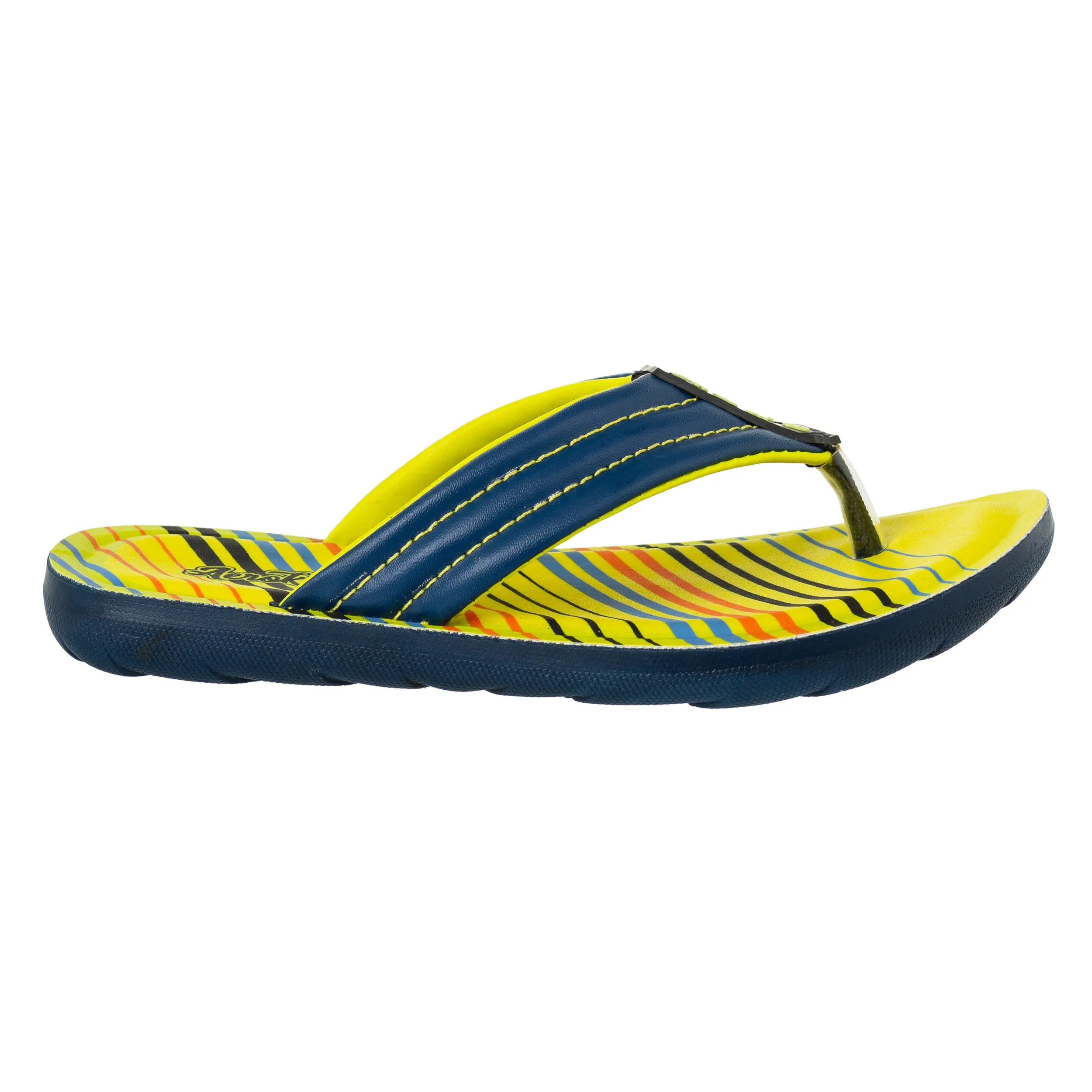 Aerokids Boys Navy Blue V Shape Lightweight Sandal with Printed Insole (CS70_N.BLUE)