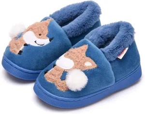 Ainikas Toddler Boys Girls Slippers Fluffy Little Kids House Slippers Warm Fur Cute Animal Home Slipper
