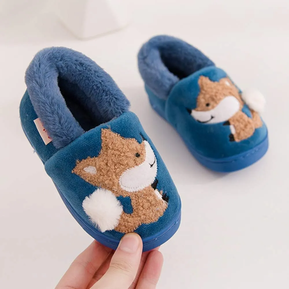 Ainikas Toddler Boys Girls Slippers Fluffy Little Kids House Slippers Warm Fur Cute Animal Home Slipper