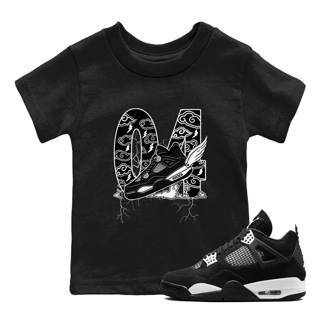 Air Sneaker White 4 To Clouds The Free worldwide shipping Kids Tees Fly Jordan SNRT Eco-friendly - Thunder