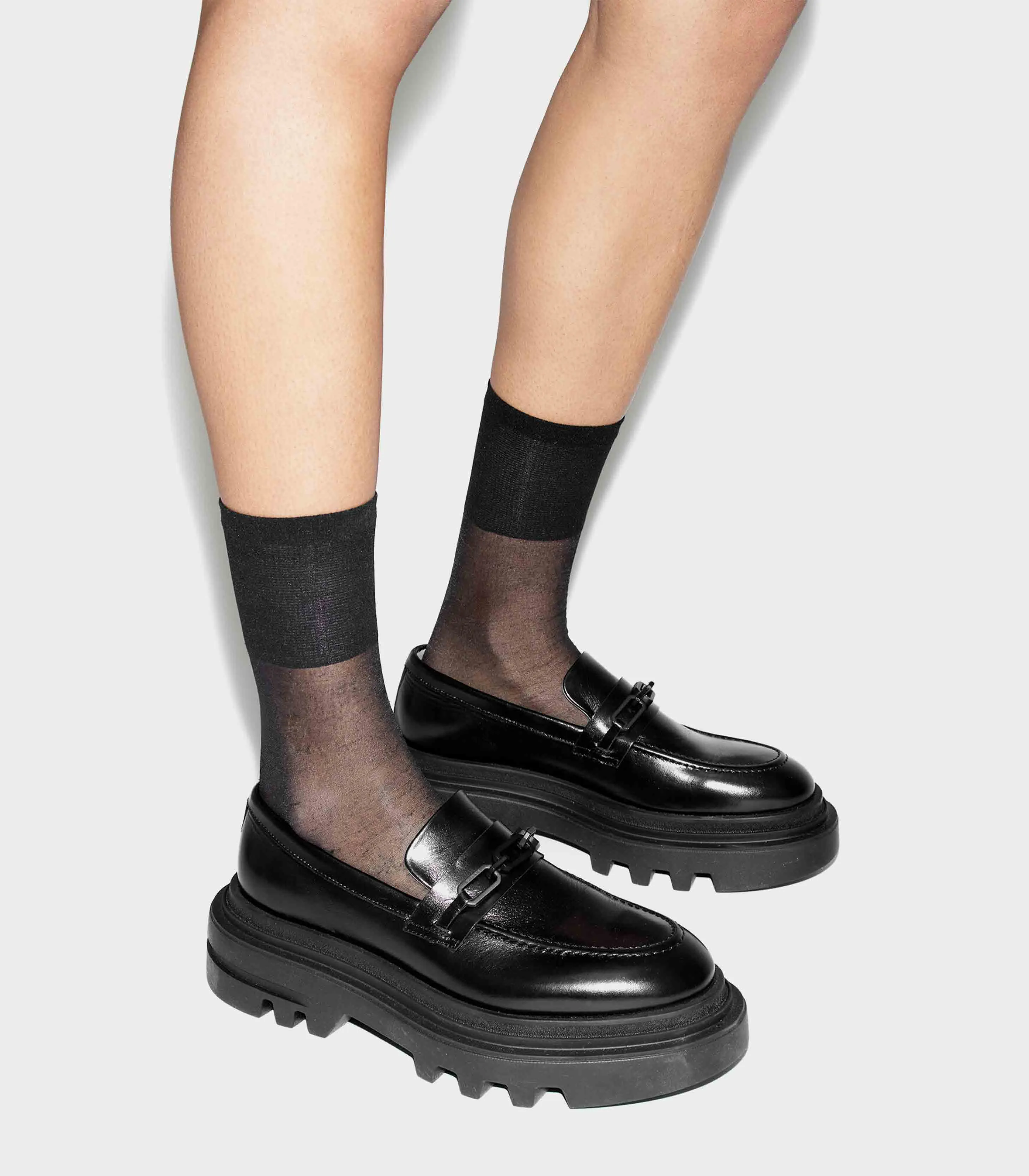 AllSaints- Alexia Chain Chunky Leather Loafers