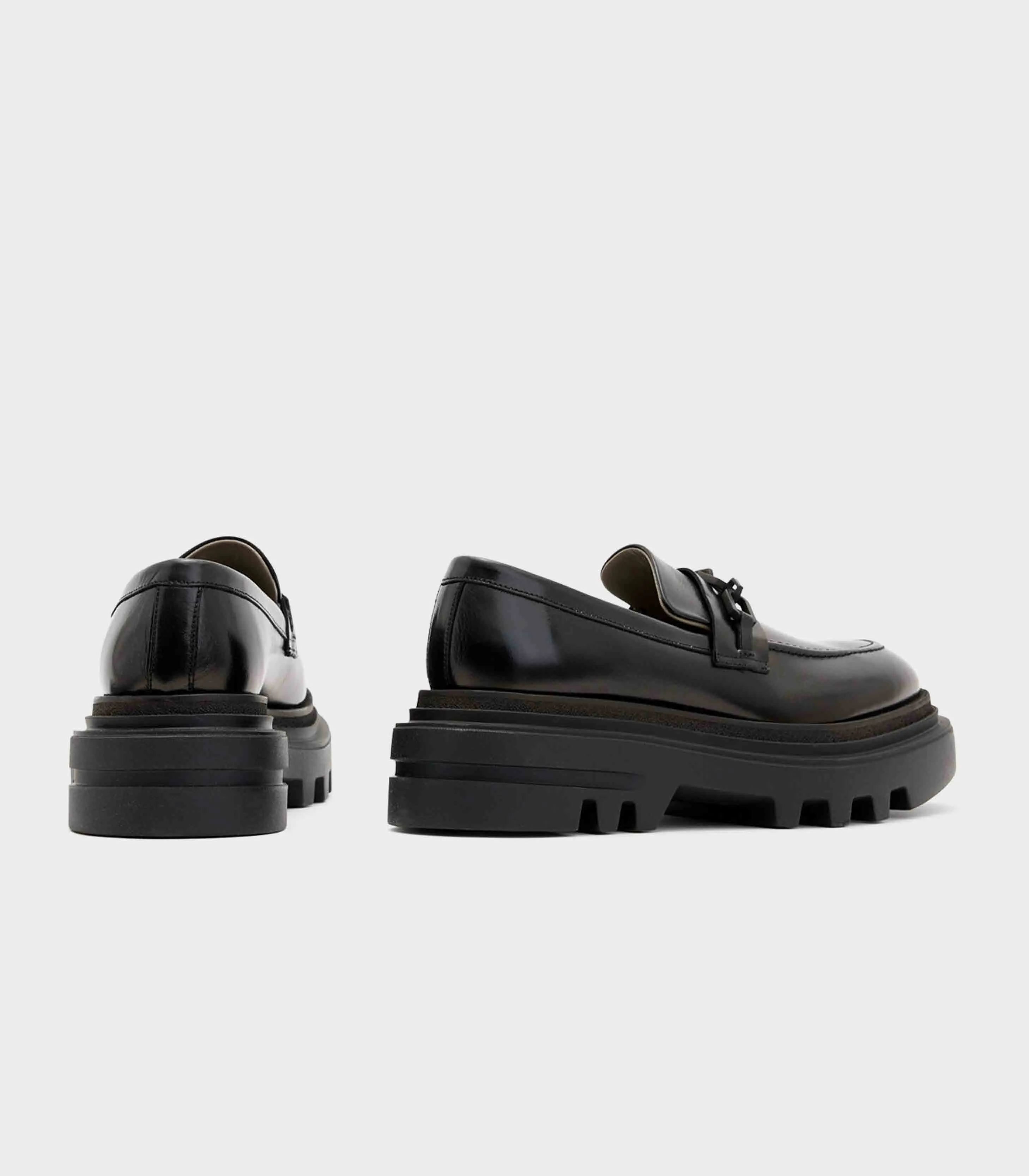 AllSaints- Alexia Chain Chunky Leather Loafers