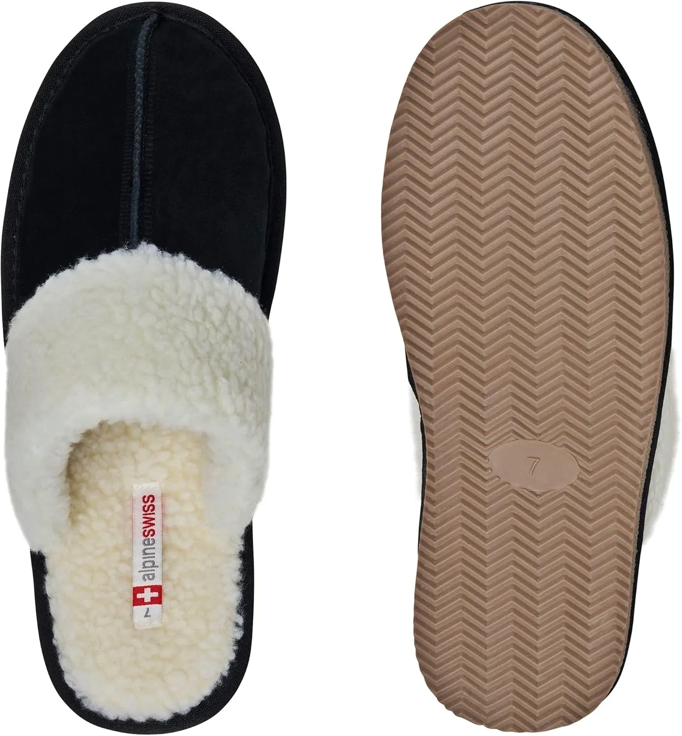 Alpine Swiss Lucy Womens Genuine Suede Memory Foam Scuff Slippers