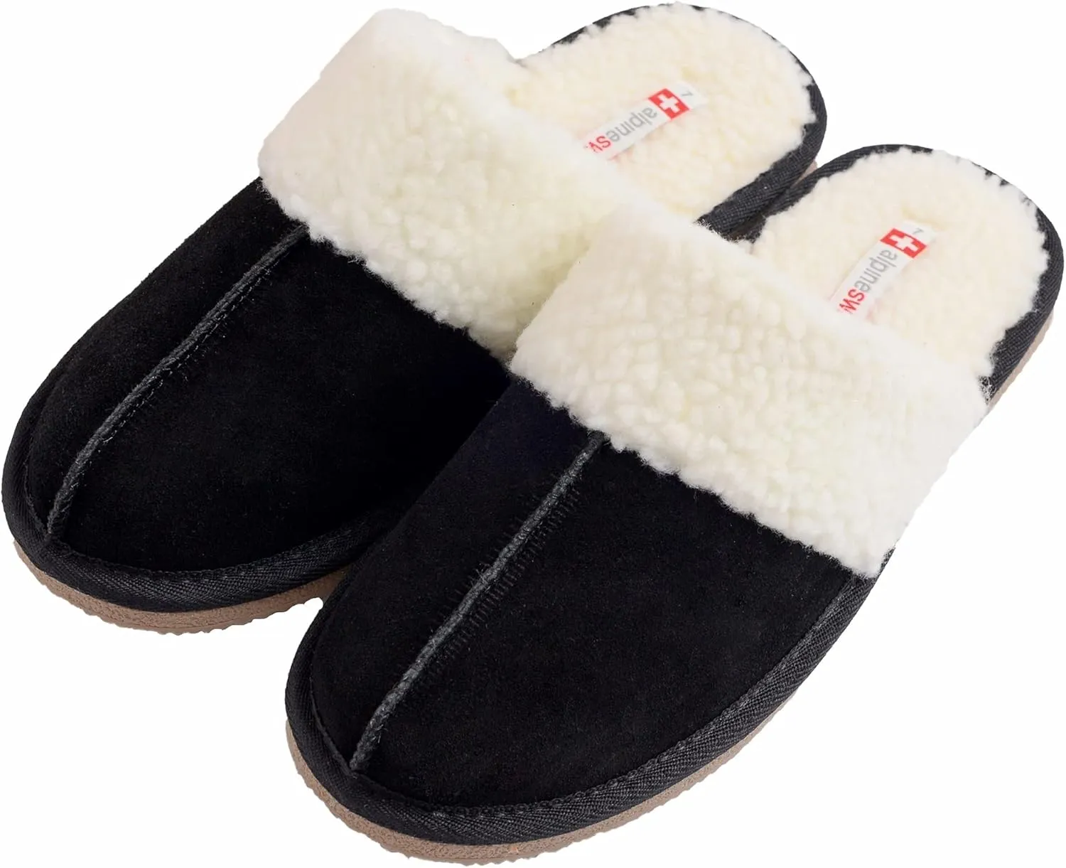 Alpine Swiss Lucy Womens Genuine Suede Memory Foam Scuff Slippers
