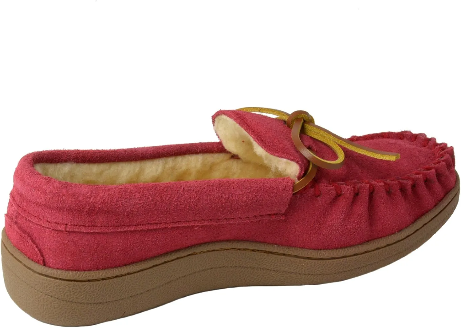 Alpine Swiss Sabine Womens Genuine Suede Shearling Slip On Moccasin Slippers