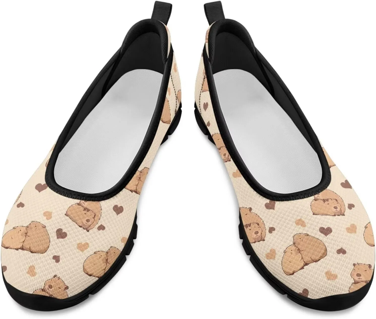 Animal Print Shoes for Women Slip On Loafer Flats Mesh Comfortable Ballet Shoes for Nurses Walking and Work Casual Style