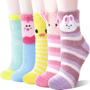 ANTSANG Women Fuzzy Socks Teen Girls Slipper Cozy Winter Fluffy Comfy and Warm Cabin Home Fleece Socks
