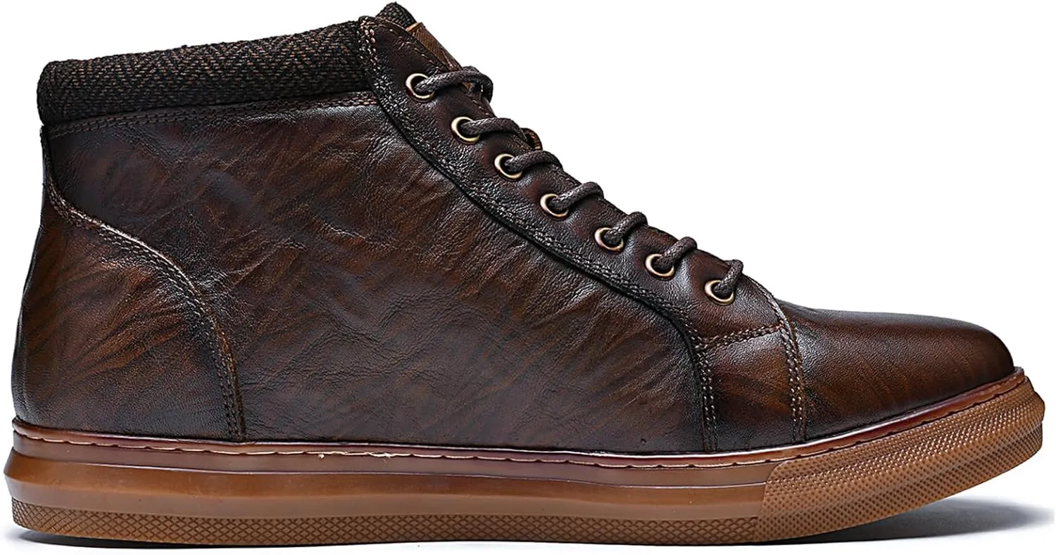 Arkbird Mens Leather Sneaker Fashion Classic Casual Chukka Ankle Boots for Men