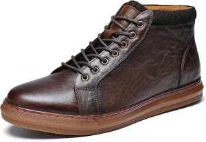 Arkbird Mens Leather Sneaker Fashion Classic Casual Chukka Ankle Boots for Men