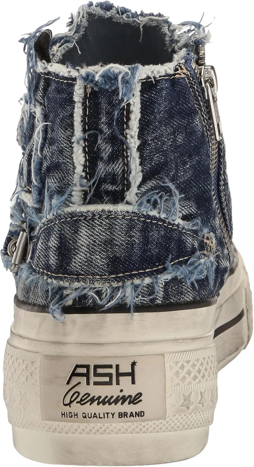 ASH Women's Rainbow Fashion Sneaker-Premium Leather High Top with Buckles, Distressed Platform Sole
