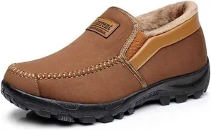 Asifn Men's Moccasins Slippers Memory Foam Slip on Loafers Fur Lined House Shoes Indoor Outdoor Winter