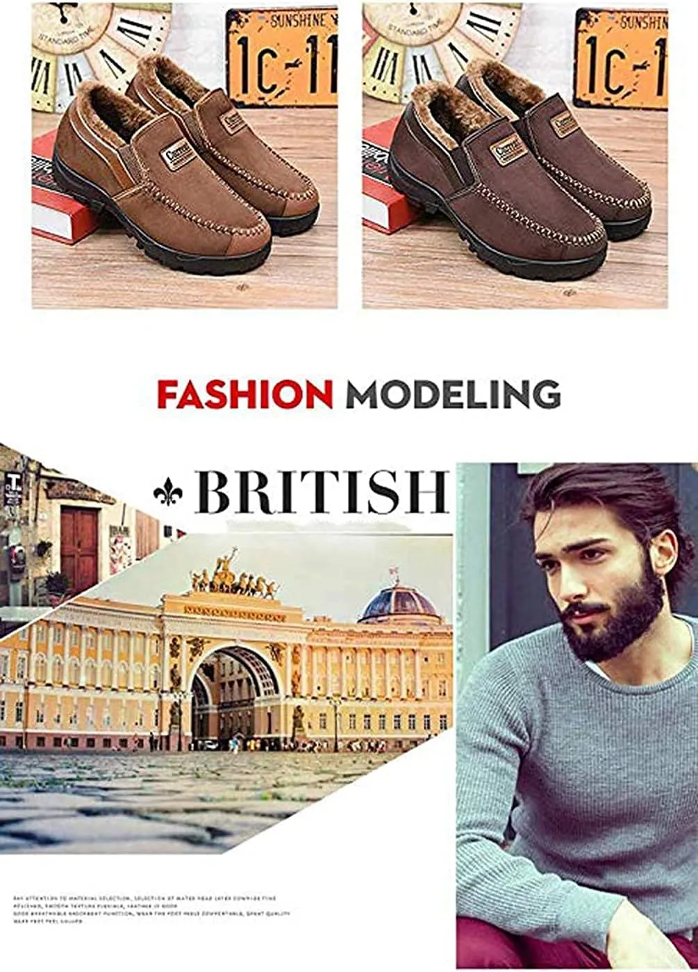 Asifn Men's Moccasins Slippers Memory Foam Slip on Loafers Fur Lined House Shoes Indoor Outdoor Winter