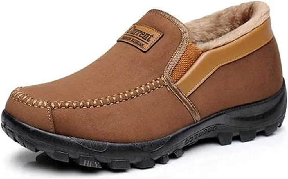 Asifn Men's Moccasins Slippers Memory Foam Slip on Loafers Fur Lined House Shoes Indoor Outdoor Winter