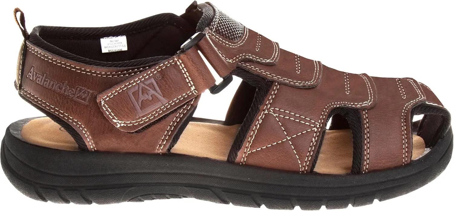 Avalanche Men's Closed Toe Strap Adjustable Summer Beach Waterproof Fisherman Sandal Watershoe