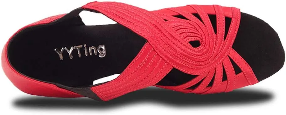 Ballroom Dance Shoes Women Latin Salsa Practice Dancer Shoes 2.5'' Heels YT02