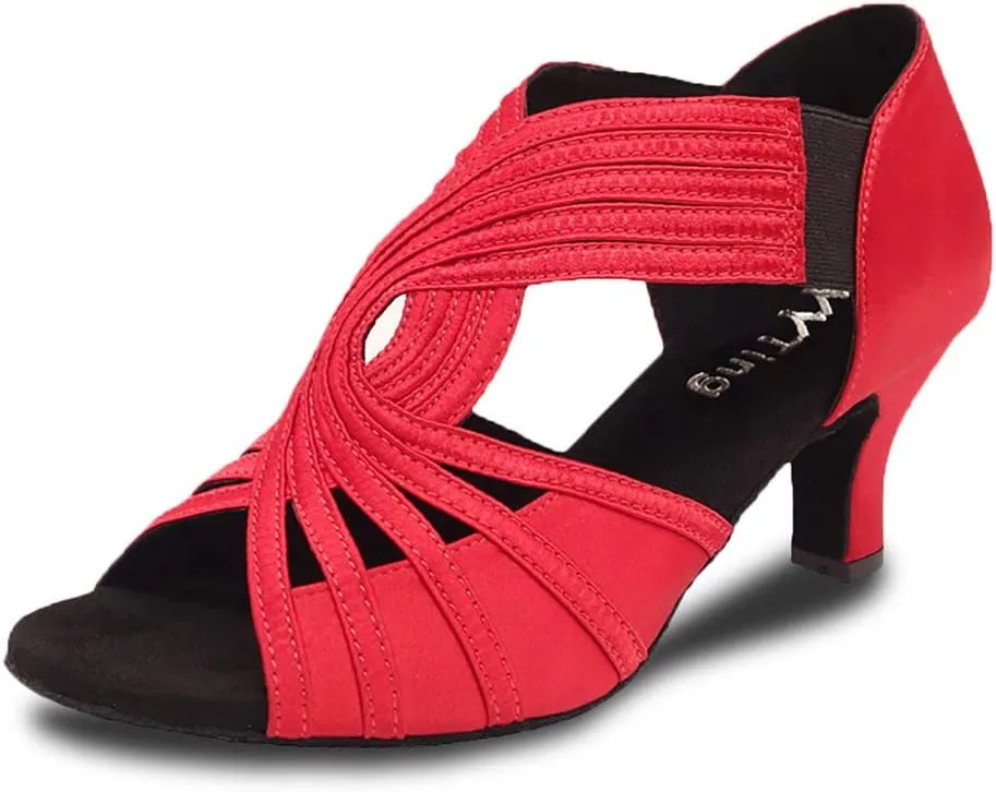 Ballroom Dance Shoes Women Latin Salsa Practice Dancer Shoes 2.5'' Heels YT02