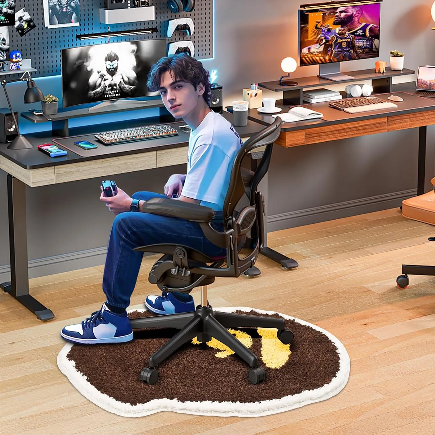 Bape Rug - 28″ x 20″ Hypebeast Rug for Hypebeast Room Decor - Non Slip Living Room, Bedroom, Children Room, Door mat Cool Carpet for Y2k Room Decor - Soft and Fluffy Brown A Bathing APE Bathmat
