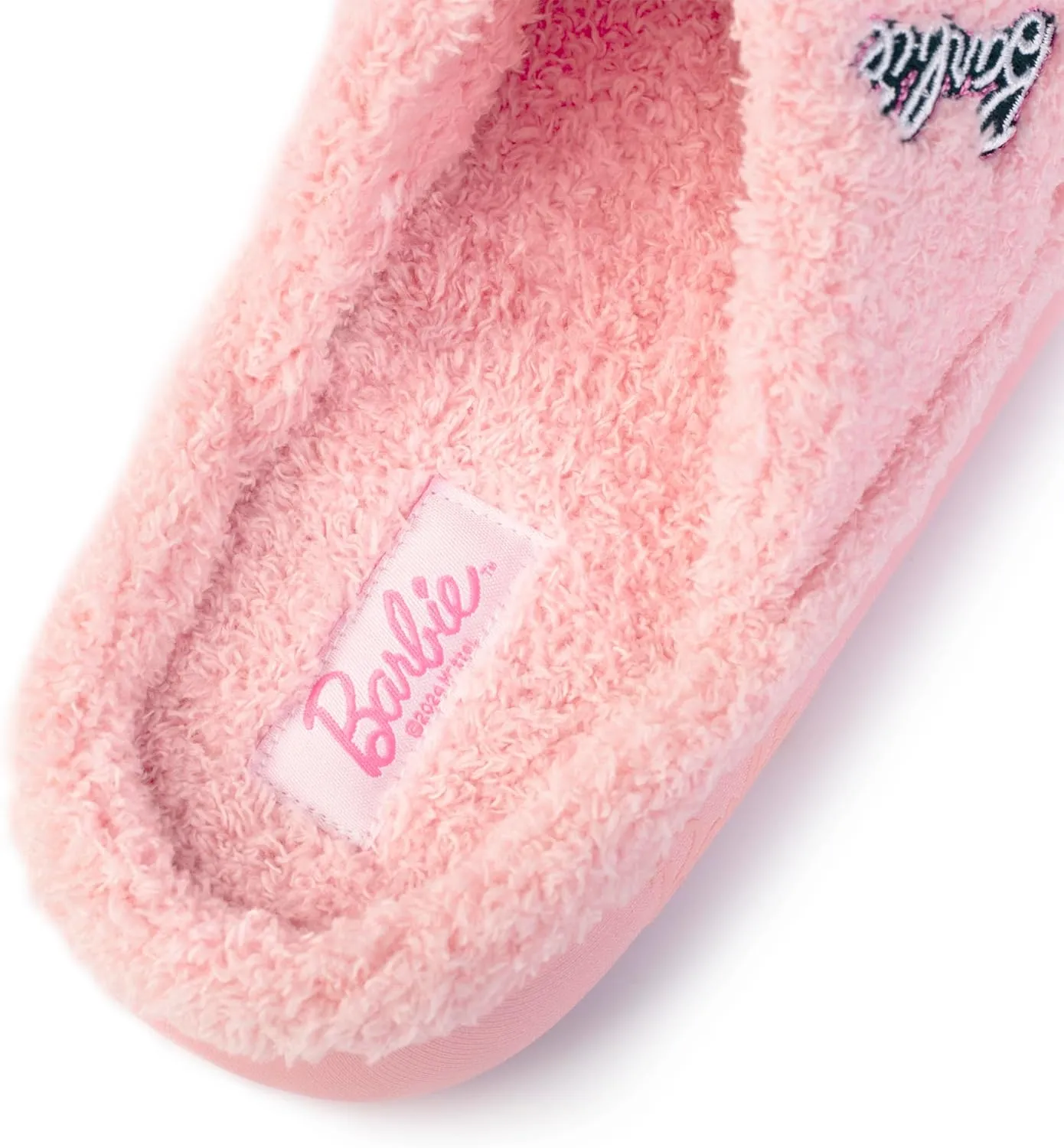 Barbie Women's Cozy X-Band and Open Toe Faux Fur Memory Foam Indoor Outdoor Soled Slipper in Xs-XL