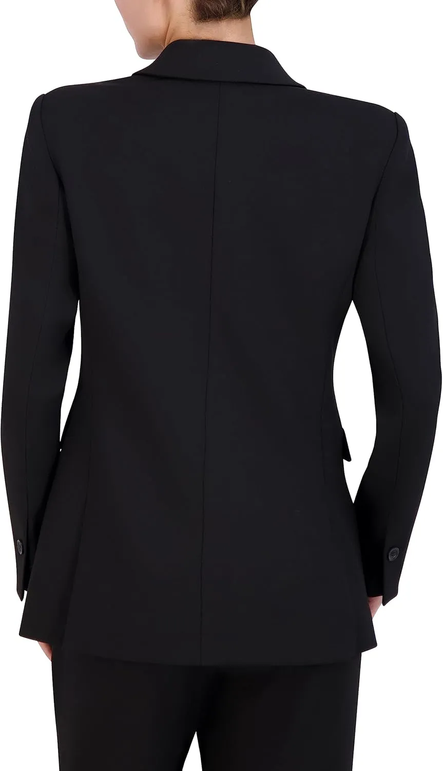 BCBGMAXAZRIA Women's V Neck Long Sleeve Straight Fit Blazer with Front Button Closure