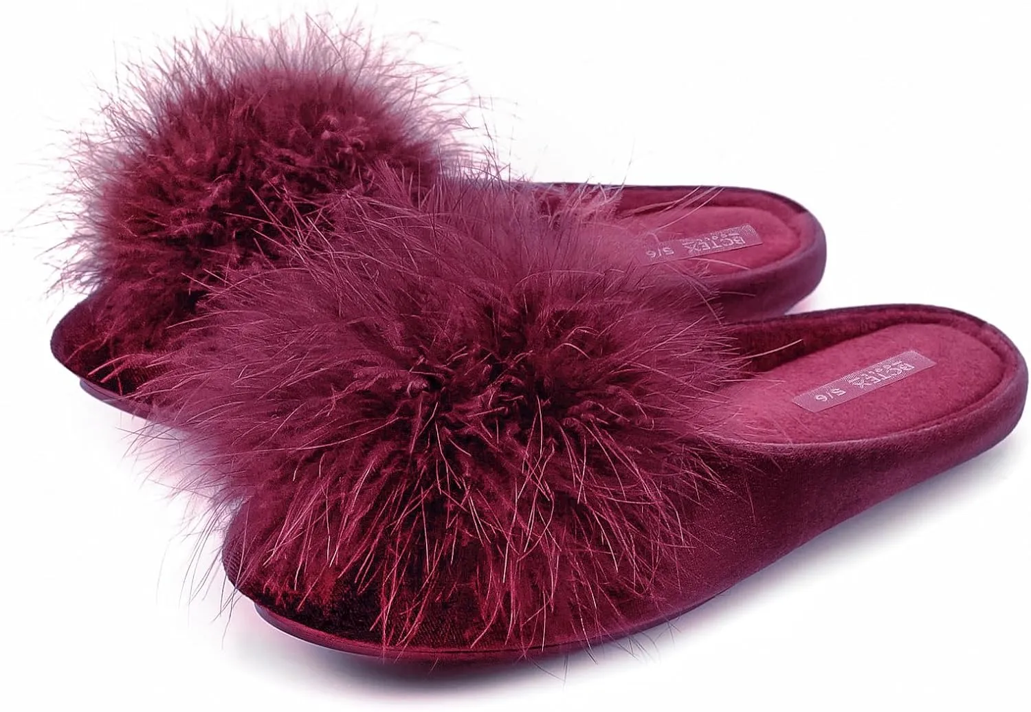 BCTEX COLL Women's Cozy Velvet Memory Foam House Slipper, Ladies Fuzzy Bedroom Slipper Non-slip Sole