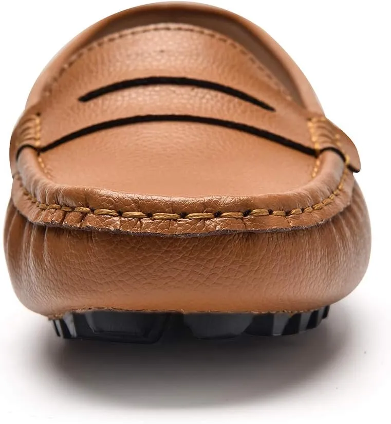BEAUSEEN Women's Genuine Leather Penny Loafers Classic Driving Moccasins Casual Slip On Comfort Women Loafer Shoes