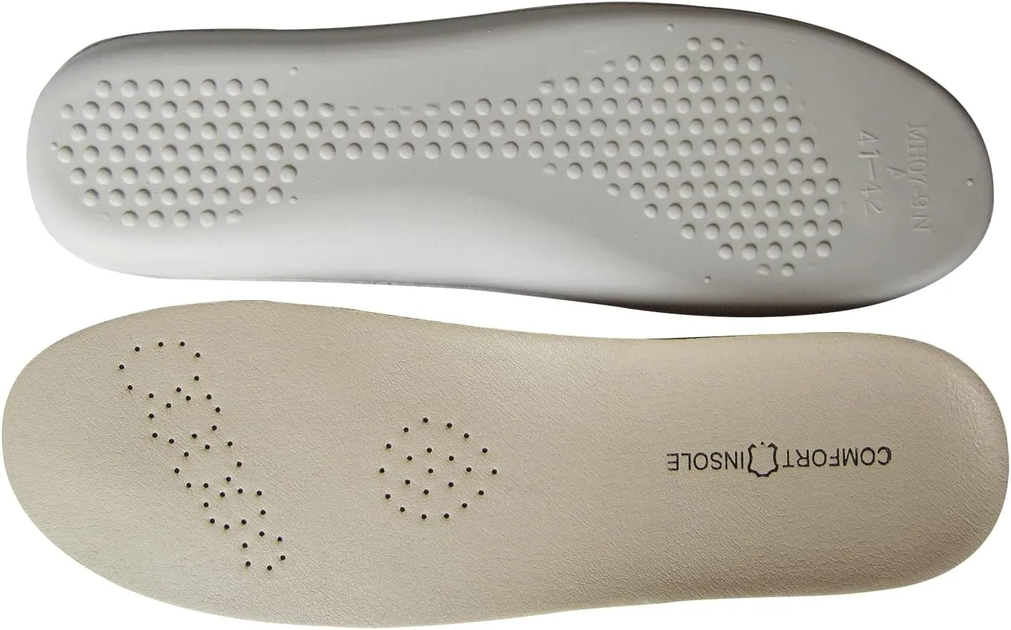 Beige Real Leather Shoe Insoles for Men Dress Shoes and Boots Thick Latex Cowhide Leather Shoe Inserts for Hiking and Walking Pains and Fatigues Relief Sweat Abosrbing