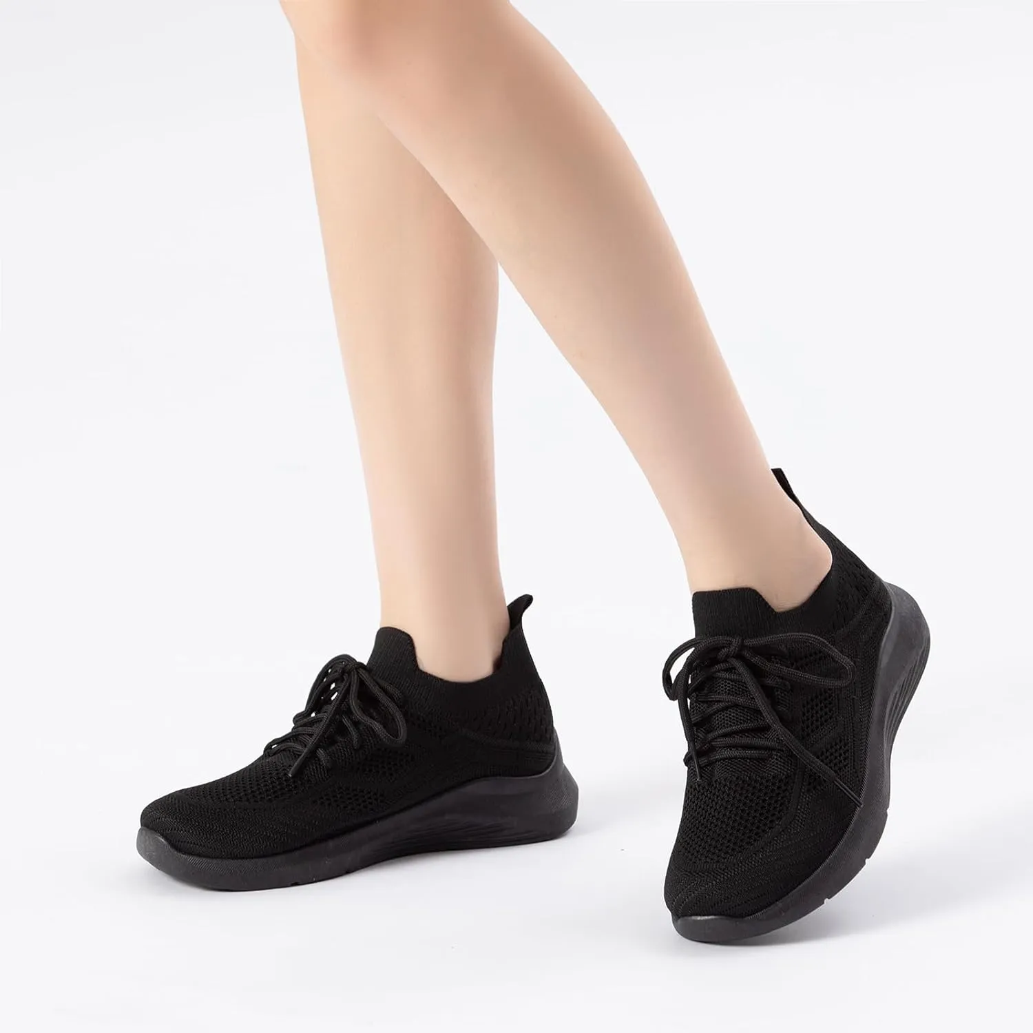Bernal Sneakers for Women Casual Mesh Breathable Lace Up Walking Shoes Lightweight Non Slip Tennis Gym Workout Shopping Shoes
