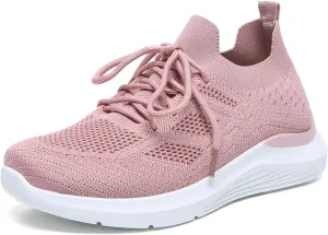 Bernal Sneakers for Women Casual Mesh Breathable Lace Up Walking Shoes Lightweight Non Slip Tennis Gym Workout Shopping Shoes