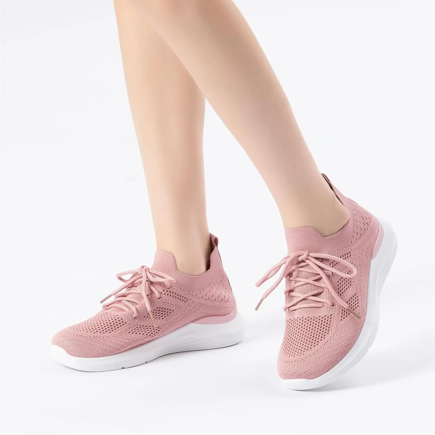 Bernal Sneakers for Women Casual Mesh Breathable Lace Up Walking Shoes Lightweight Non Slip Tennis Gym Workout Shopping Shoes