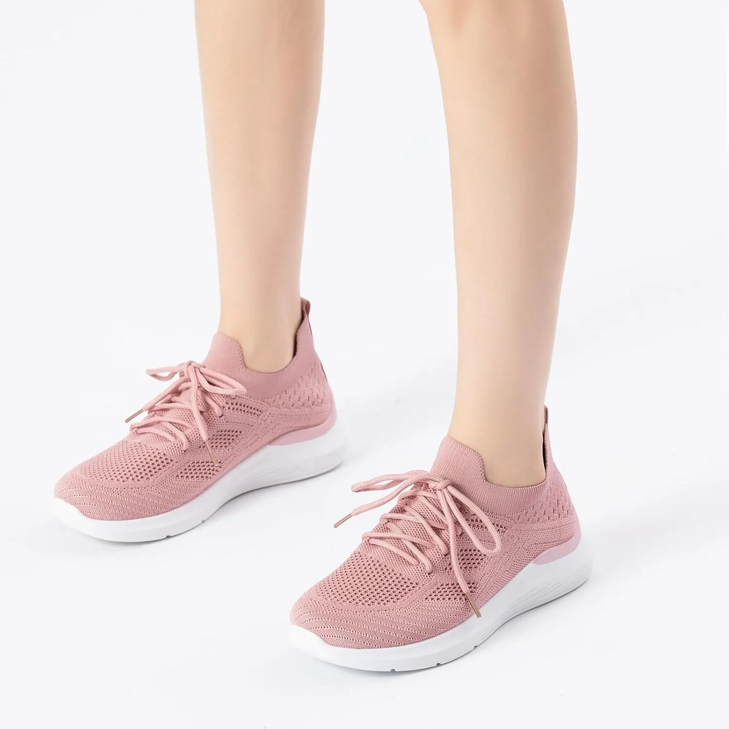 Bernal Sneakers for Women Casual Mesh Breathable Lace Up Walking Shoes Lightweight Non Slip Tennis Gym Workout Shopping Shoes