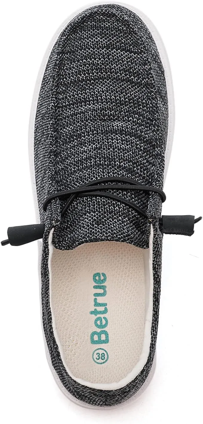 Betrue Lightweight Boat Shoes for Women, Womens Casual Loafers, Womens Slip On Deck Shoes, Breathable Canvas Sneakers for Women