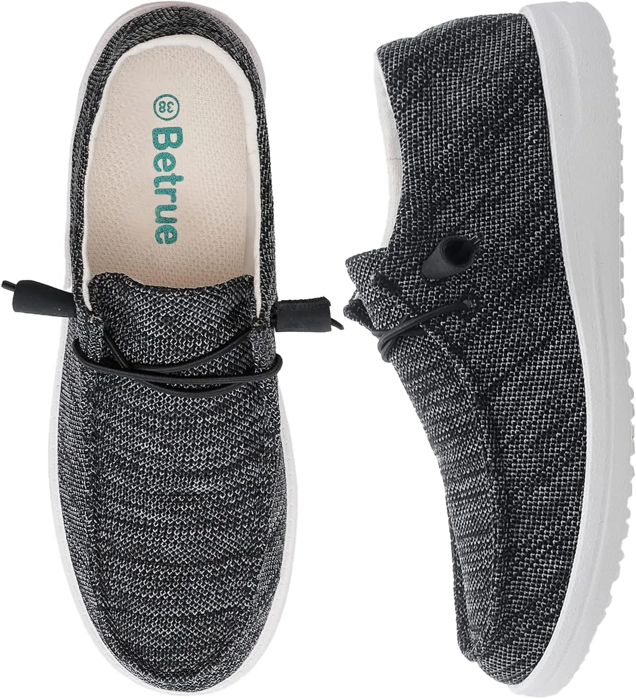 Betrue Lightweight Boat Shoes for Women, Womens Casual Loafers, Womens Slip On Deck Shoes, Breathable Canvas Sneakers for Women