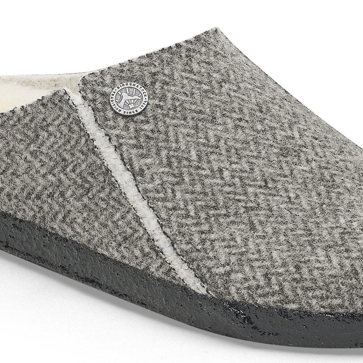 Birkenstock Herringbone Gray Wool Felt Zermatt Women's Slippers N1028049