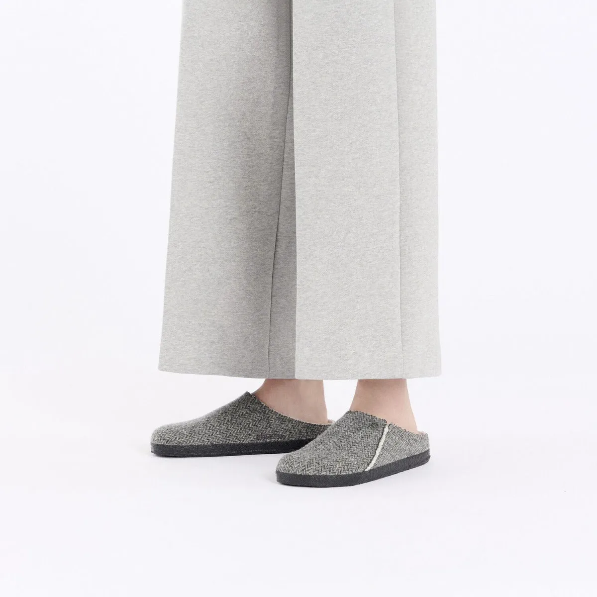 Birkenstock Herringbone Gray Wool Felt Zermatt Women's Slippers N1028049