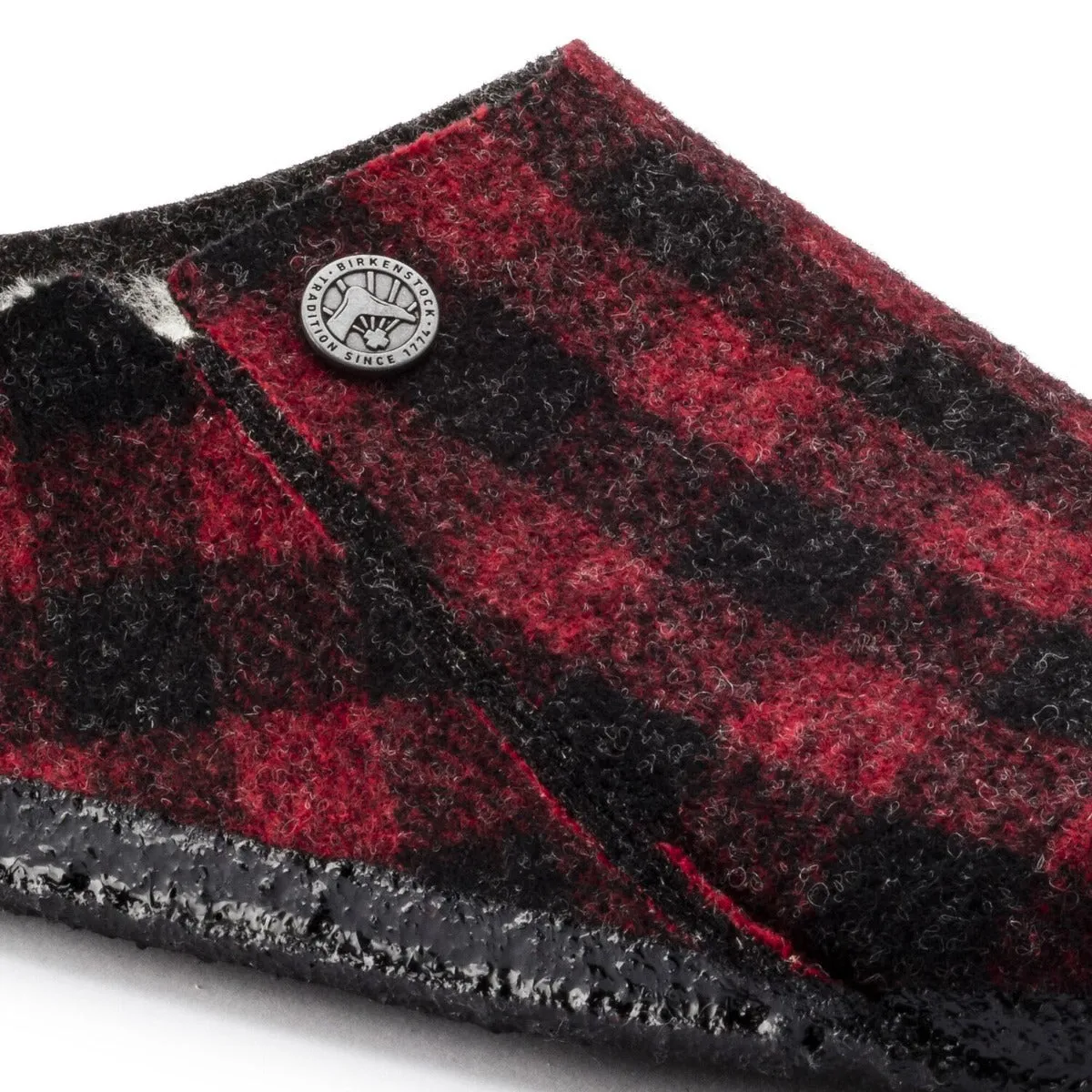 Birkenstock Plaid Red Wool Felt Zermatt Shearling Women's Slippers N1017544