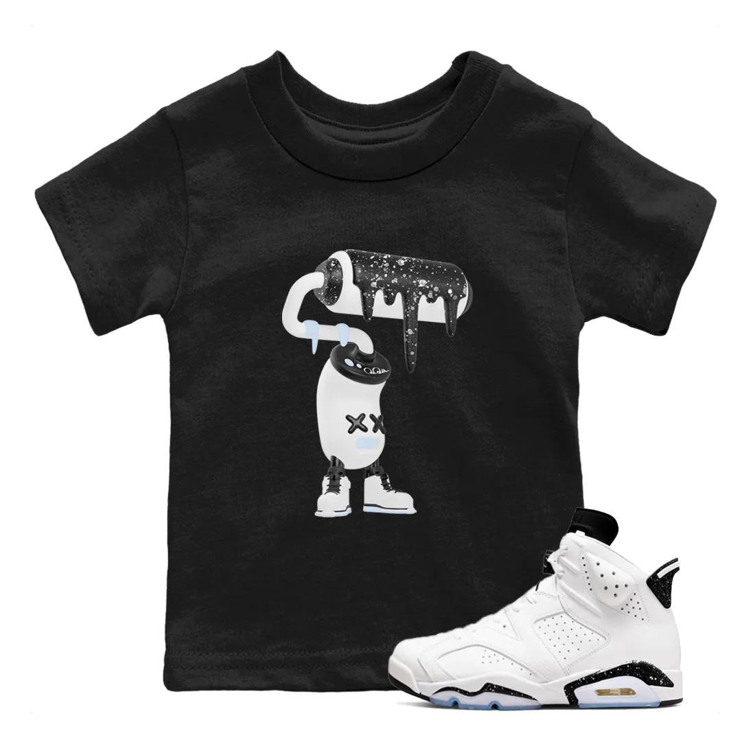 Black 3D Sneaker Secure 6 Air Paint White SNRT Kids Tees Multi-device compatible Roller Jordan -