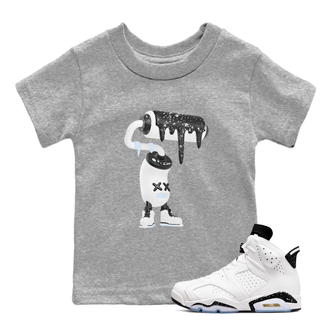 Black 3D Sneaker Secure 6 Air Paint White SNRT Kids Tees Multi-device compatible Roller Jordan -