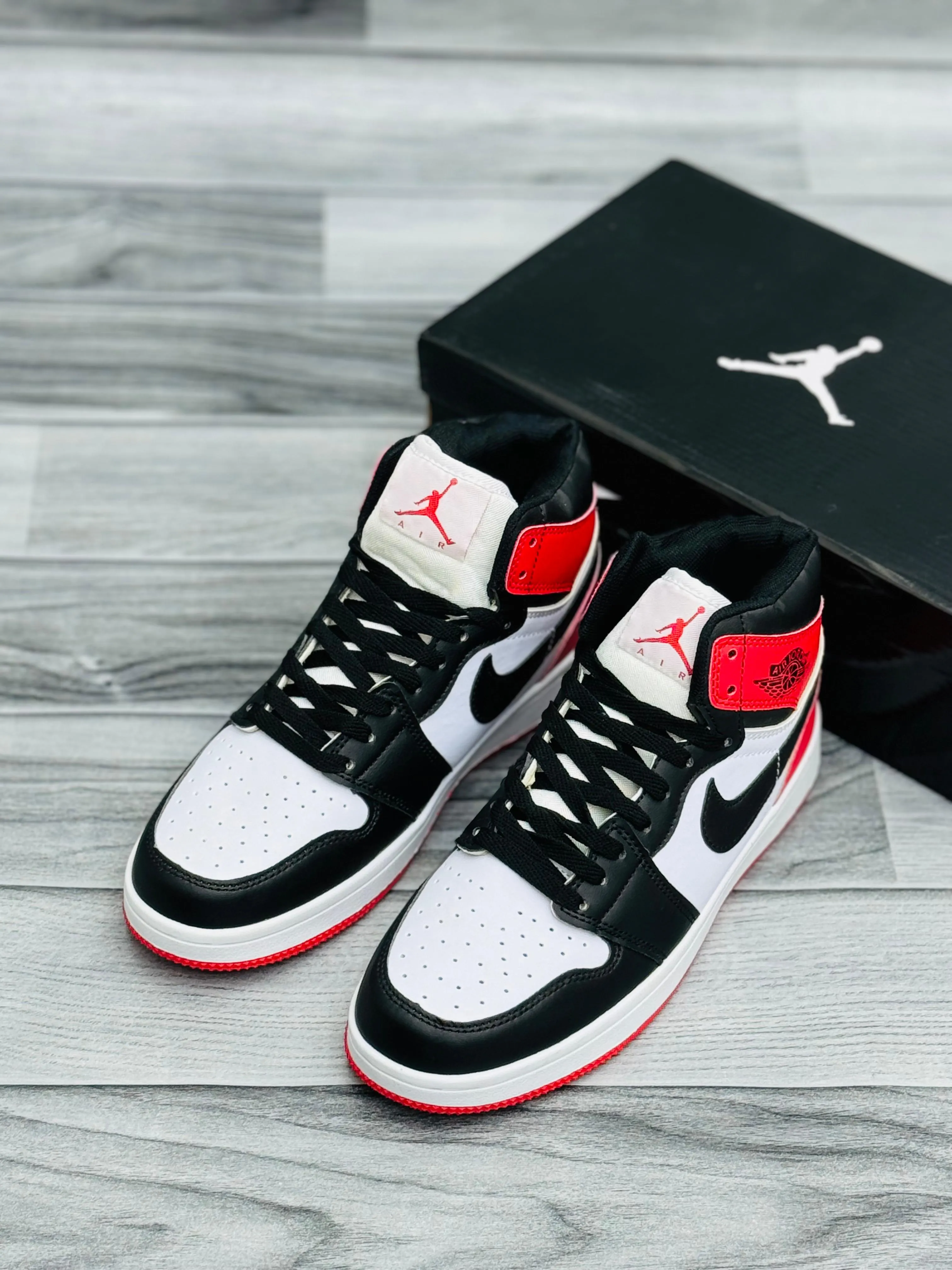 Black, White & Red High-Top Sneakers – Bold Streetwear Icon