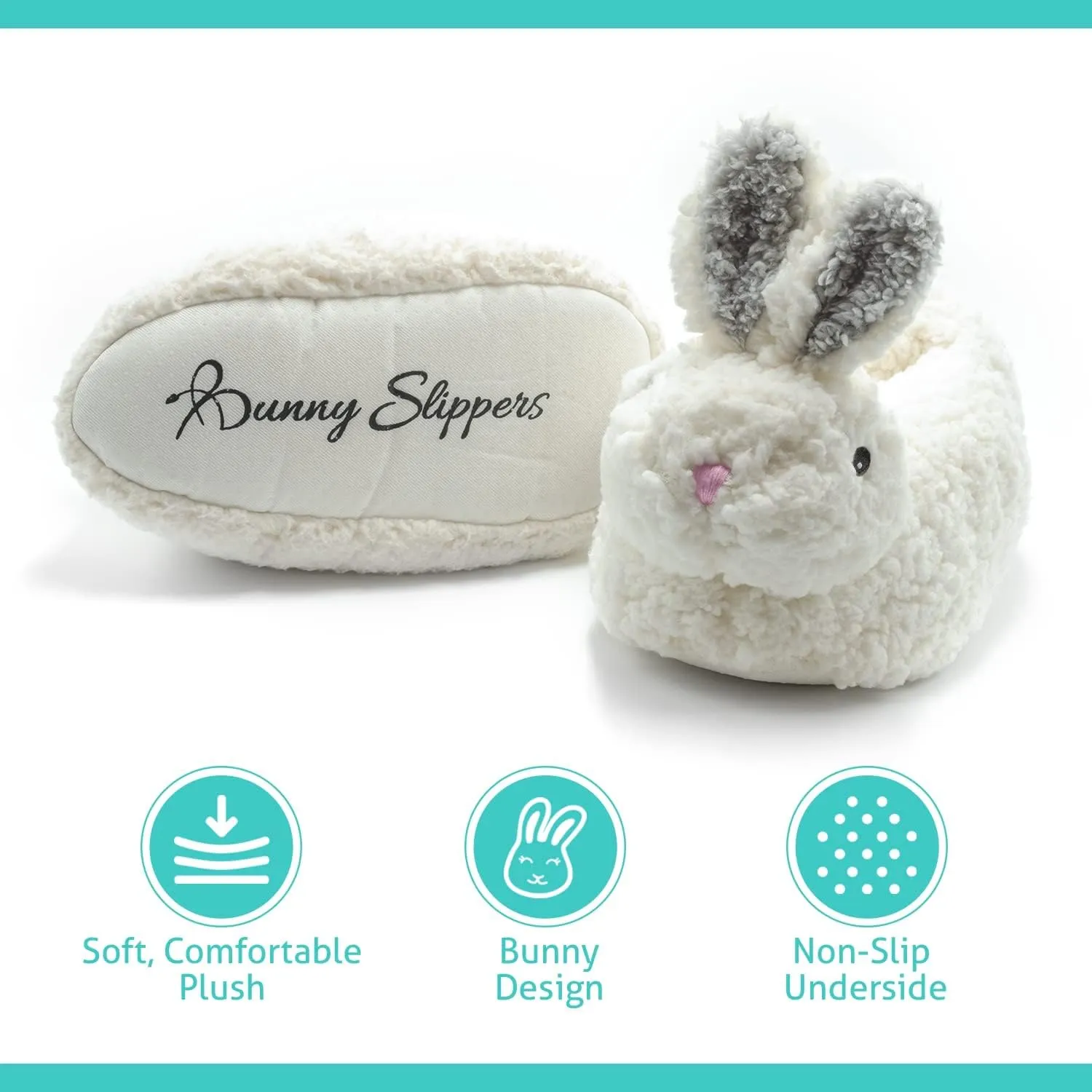 Bright Line Eating Kids Bunny Slippers, House Shoes for Big Kids